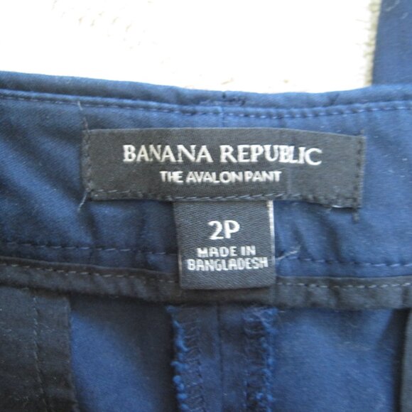 Banana Republic The Avalon Pant Navy Blue 2P Cotton Spandex Career Office Wear - Picture 3 of 6